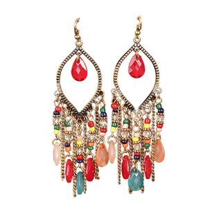 Bohemian‎ Glamour: 4-Inch Tassel and Crystal Chandelier Earrings